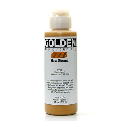 Golden Fluid Acrylics Raw Sienna 4 Oz. [Pack Of 2] (2PK-2340-4)