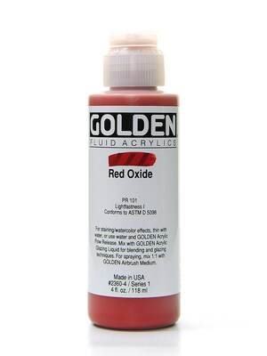 Golden Fluid Acrylics Red Oxide 4 Oz. [Pack Of 2] (2PK-2360-4)
