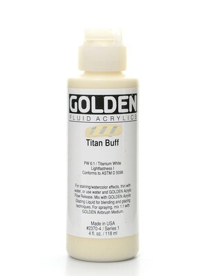 Golden Fluid Acrylics Titanium Buff 4 Oz. [Pack Of 2] (2PK-2370-4)