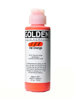 Golden Fluid Acrylics Vat Orange 4 Oz. (2403-4)