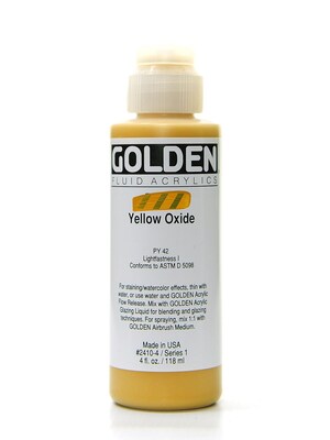 Golden Fluid Acrylics Yellow Oxide 4 Oz. [Pack Of 2] (2PK-2410-4)
