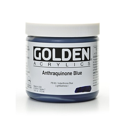 Golden Heavy Body Acrylic Paints Anthraquinone Blue 16 Oz. (1005-6)