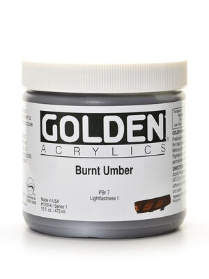 Golden Heavy Body Acrylics Burnt Umber 16 Oz. (1030-6)