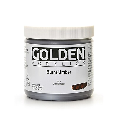 Golden Heavy Body Acrylics Burnt Umber 16 Oz. (1030-6)