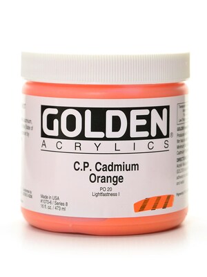 Golden Heavy Body Acrylics Cadmium Orange (Cp) 16 Oz. (1070-6)