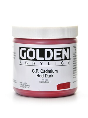 Golden Heavy Body Acrylics Cadmium Red Dark (Cp) 5 Oz. (1080-3)