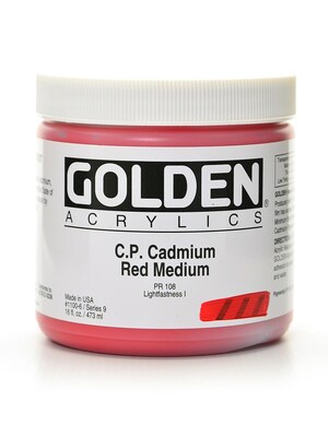 Golden Heavy Body Acrylics Cadmium Red Medium (Cp) 16 Oz. (1100-6)