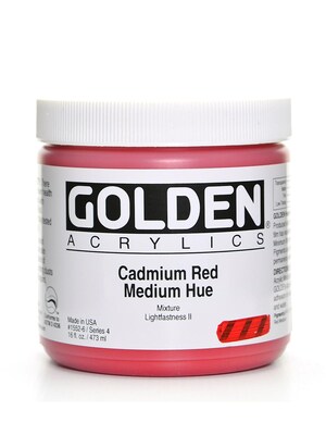 Golden Heavy Body Acrylics Cadmium Red Medium Hue 16 Oz. (1552-6)