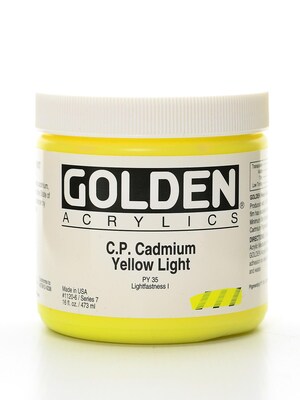 Golden Heavy Body Acrylics Cadmium Yellow Light (Cp) 16 Oz. (1120-6)
