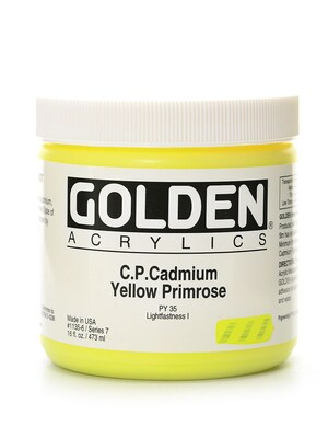 Golden Heavy Body Acrylic Paints Cadmium Yellow Primrose (Cp) 16 Oz. (1135-6)