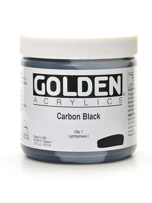 Golden Heavy Body Acrylics Carbon Black 16 Oz. (1040-6)