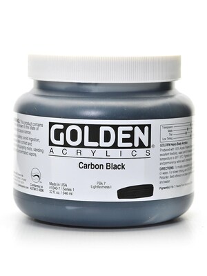 Golden Heavy Body Acrylic Paints Carbon Black 32 Oz. (1040-7)