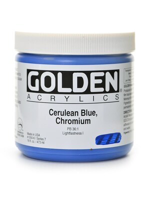 Golden Heavy Body Acrylics Cerulean Blue Chromium 16 Oz. (1050-6)