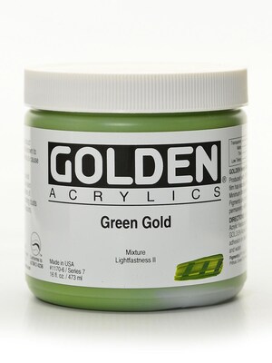 Golden Heavy Body Acrylics Green Gold 16 Oz. (1170-6)
