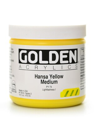 Golden Heavy Body Acrylics Hansa Yellow Medium 16 Oz. (1190-6)