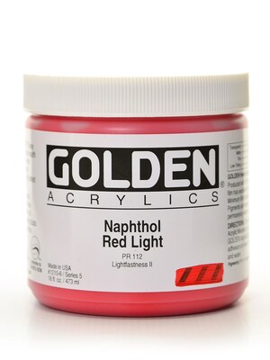 Golden Heavy Body Acrylics Naphthol Red Light 16 Oz. (1210-6)