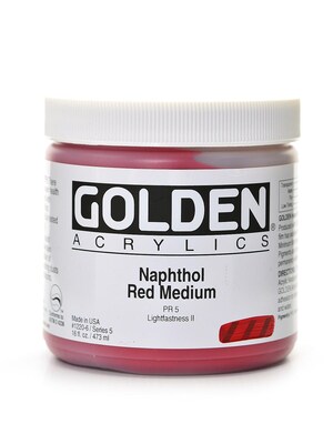 Golden Heavy Body Acrylics Naphthol Red Medium 16 Oz. (1220-6)