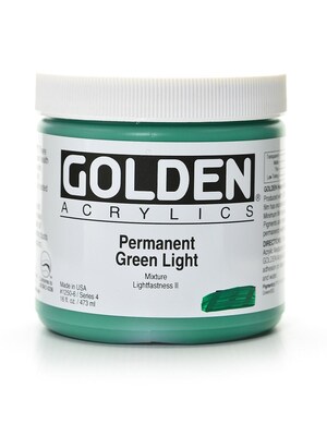 Golden Heavy Body Acrylics Permanent Green Light 16 Oz. (1250-6)