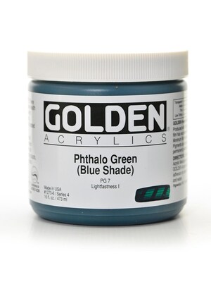 Golden Heavy Body Acrylics Phthalo Green/Blue Shade 16 Oz. (1270-6)
