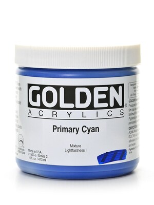 Golden Heavy Body Acrylics Primary Cyan 16 Oz. (1500-6)