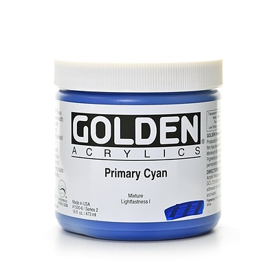 Golden Heavy Body Acrylics Primary Cyan 16 Oz. (1500-6)