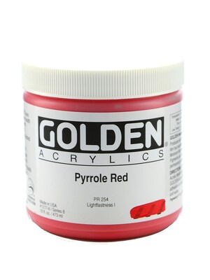Golden Heavy Body Acrylic Paints Pyrrole Red 16 Oz. (1277-6)