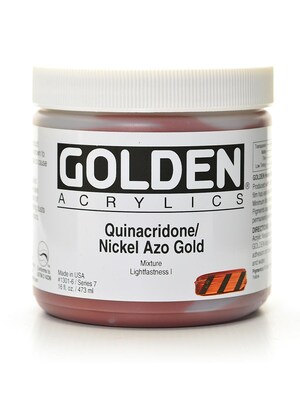 Golden Heavy Body Acrylics Quinacridone Nickel Azo Gold 16 Oz. (1301-6)