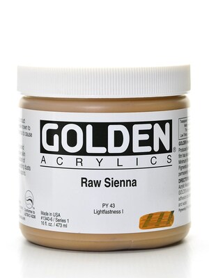 Golden Heavy Body Acrylic Paints Raw Sienna 16 Oz. (1340-6)