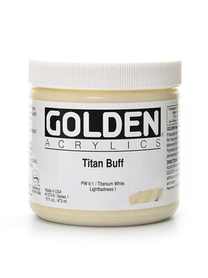 Golden Heavy Body Acrylics Titanium Buff 16 Oz. (1370-6)