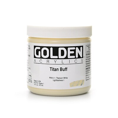 Golden Heavy Body Acrylics Titanium Buff 16 Oz. (1370-6)
