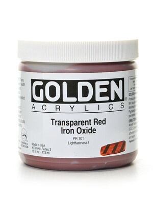Golden Heavy Body Acrylics Transparent Red Iron Oxide 16 Oz. (1385-6)
