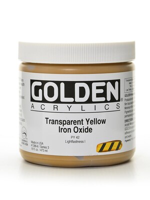 Golden Heavy Body Acrylics Transparent Yellow Iron Oxide 16 Oz. (1386-6)