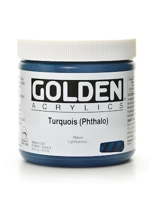 Golden Heavy Body Acrylics Turquoise (Phthalo) 16 Oz. (1390-6)