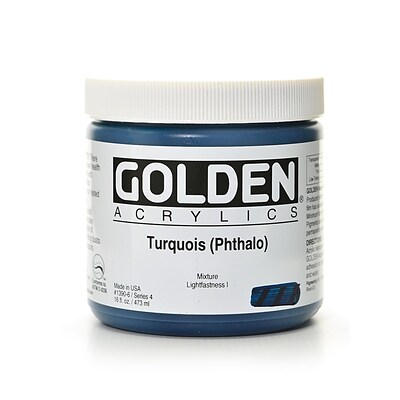 Golden Heavy Body Acrylics Turquoise (Phthalo) 16 Oz. (1390-6)