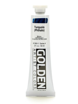 Golden Heavy Body Acrylic Paints Turquoise (Phthalo) 2 Oz. [Pack Of 2] (2PK-1390-2)
