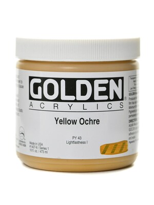 Golden Heavy Body Acrylics Yellow Ochre 16 Oz. (1407-6)