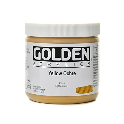 Golden Heavy Body Acrylics Yellow Ochre 16 Oz. (1407-6)