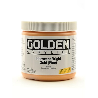 Golden Iridescent And Interference Acrylics Iridescent Bright Gold Fine 16 Oz. (4012-6)