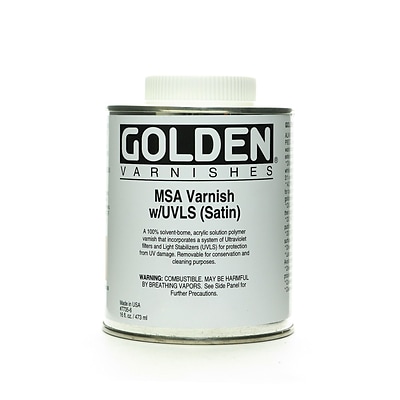 Golden Msa (Mineral Spirit Acrylic) Varnish With Uvls Satin 16 Oz. (7735-6)
