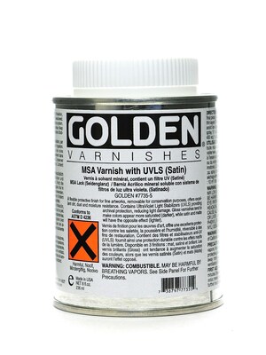 Golden Msa (Mineral Spirit Acrylic) Varnish With Uvls Satin 8 Oz. (7735-5)