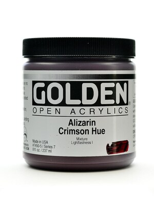 Golden Open Acrylic Colors Alizarin Crimson Hue 8 Oz. Jar (7450-5)