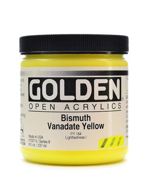 Golden Open Acrylic Colors Bismuth Vanadate Yellow 8 Oz. Jar (7007-5)