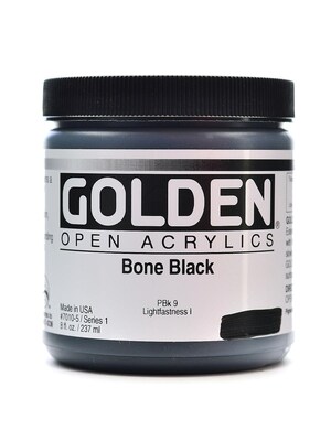 Golden Open Acrylic Colors Bone Black 8 Oz. Jar (7010-5)