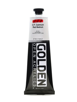 Golden Open Acrylic Colors Cadmium Red Medium (Cp) 5 Oz. Tube (7100-3)