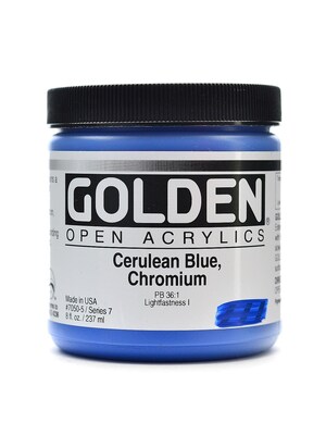 Golden Open Acrylic Colors Cerulean Blue Chromium 8 Oz. Jar (7050-5)