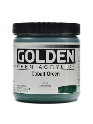 Golden Open Acrylic Colors Cobalt Green 8 Oz. Jar (7142-5)