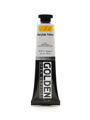 Golden Open Acrylic Colors Diarylide Yellow 2 Oz. Tube [Pack Of 2] (2PK-7147-2)