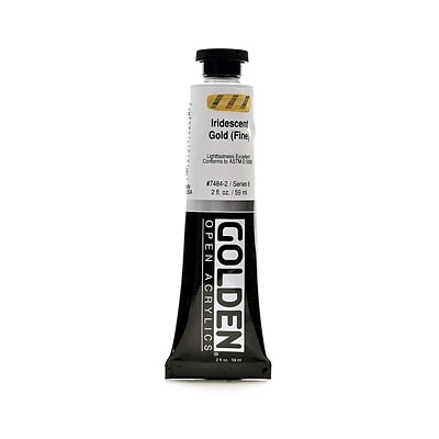 Golden Open Acrylic Colors Iridescent Gold (Fine) 2 Oz. Tube [Pack Of 2] (2PK-7484-2)