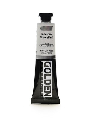 Golden Open Acrylic Colors Iridescent Silver (Fine) 2 Oz. Tube [Pack Of 2] (2PK-7487-2)