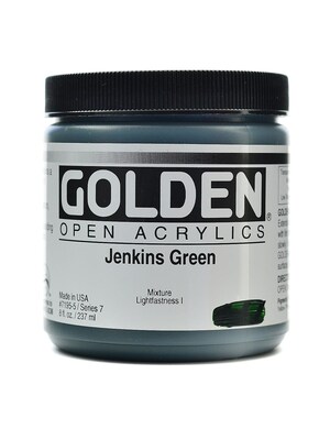 Golden Open Acrylic Colors Jenkins Green 8 Oz. Jar (7195-5)
